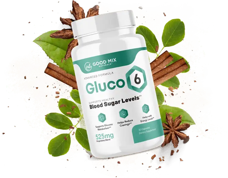 Gluco6 blood sugar support supplement bottle — official formula